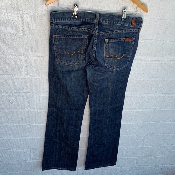 7 For All Mankind Bootcut Low Rise Dark Blue Denim Jeans sz 29 - Picture 4 of 6